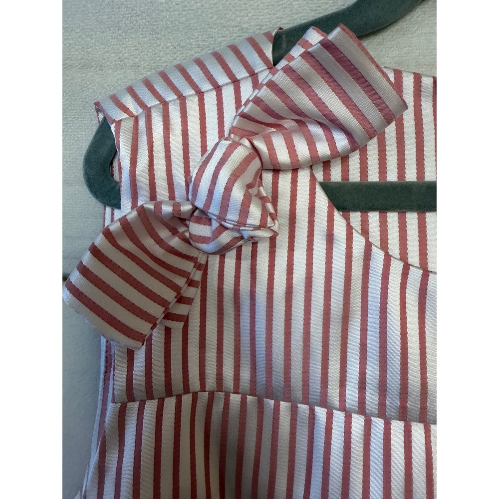 Banana Republic Pink White Stripe Sleeveless Bow Top Women's Size M - Picture 3 of 6